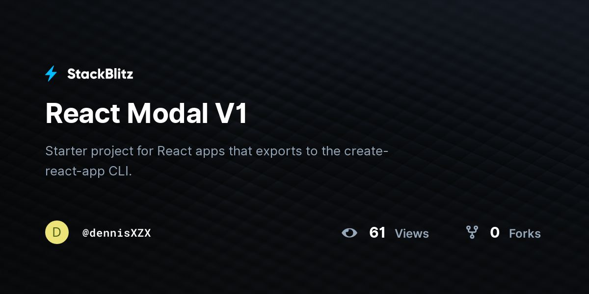 React Modal V1 - StackBlitz