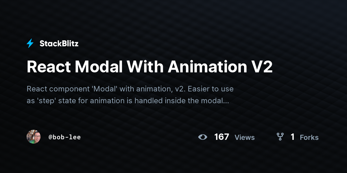 React Modal With Animation V2 - StackBlitz