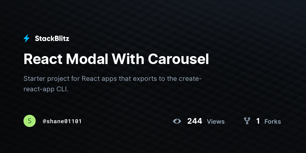 React Modal With Carousel - StackBlitz
