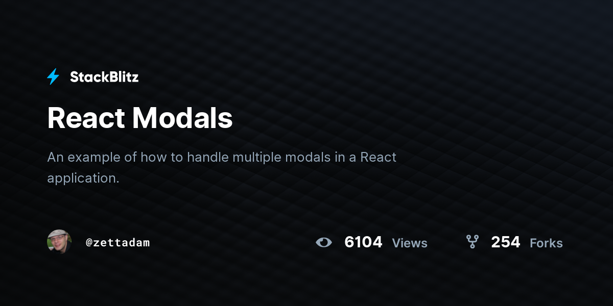 React Modals - StackBlitz