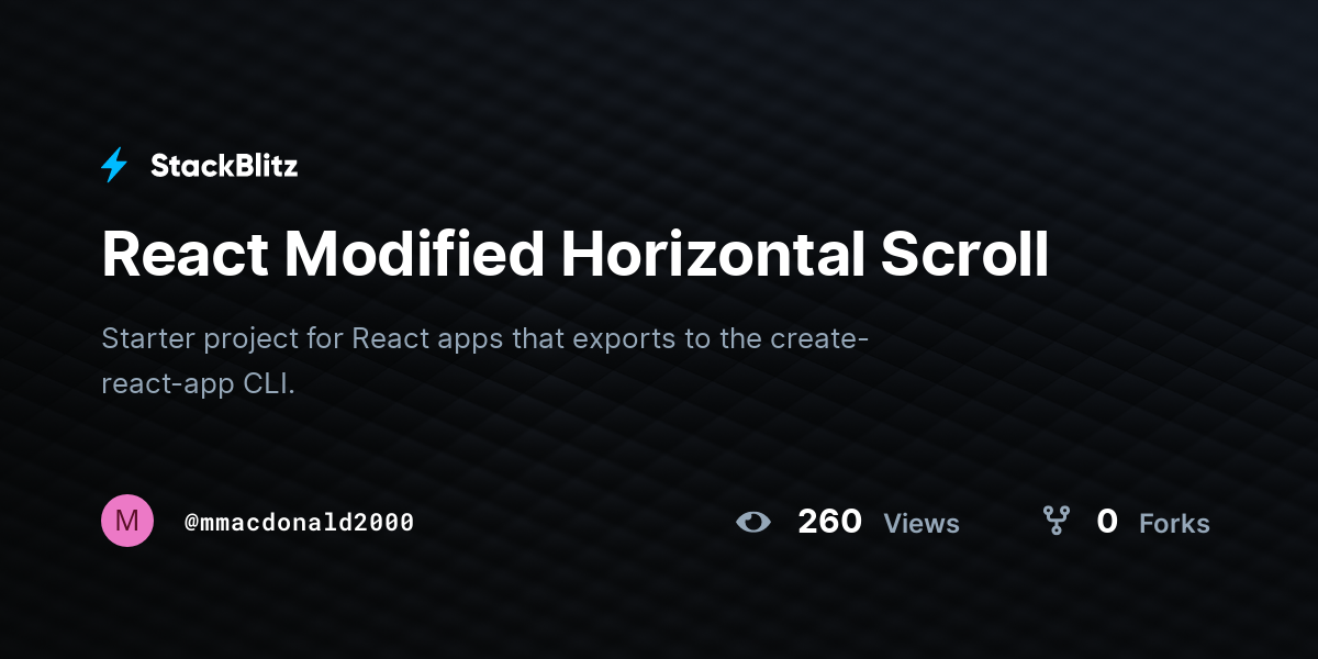 React Modified Horizontal Scroll - StackBlitz
