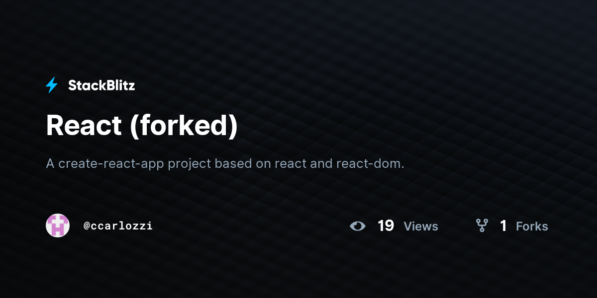 React (forked) - StackBlitz