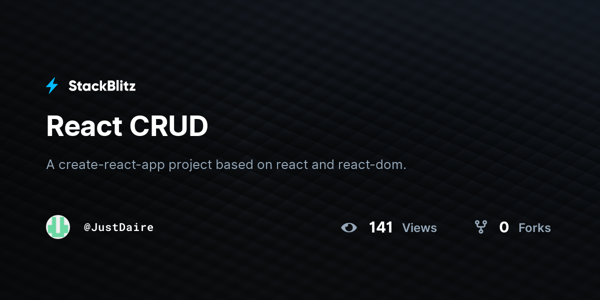 React CRUD - StackBlitz