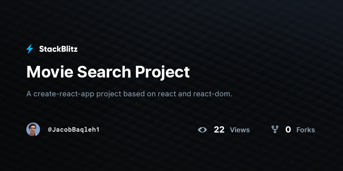 Movie Search Project - StackBlitz
