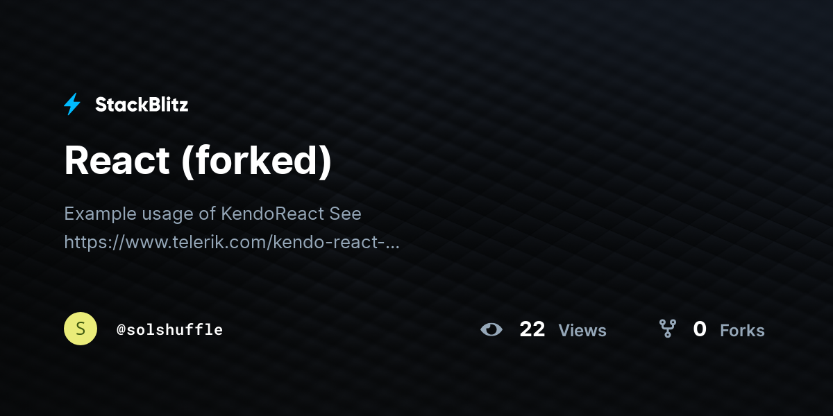 React (forked) - StackBlitz