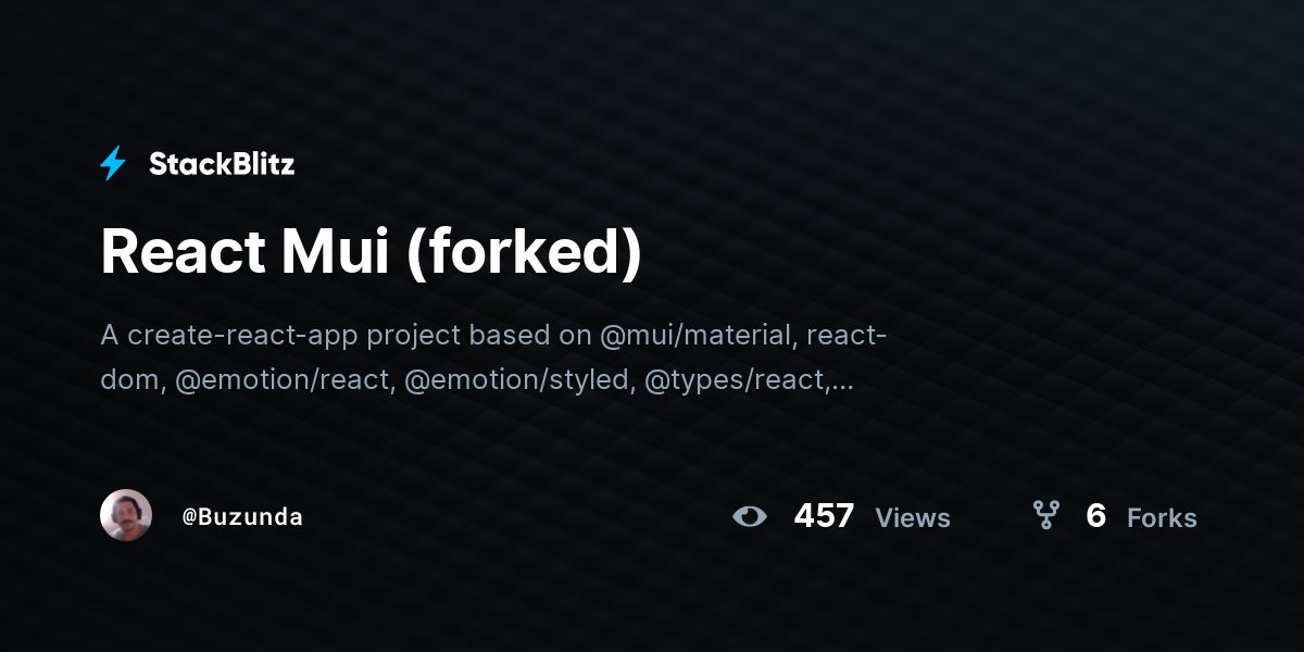 React Mui (forked) - StackBlitz