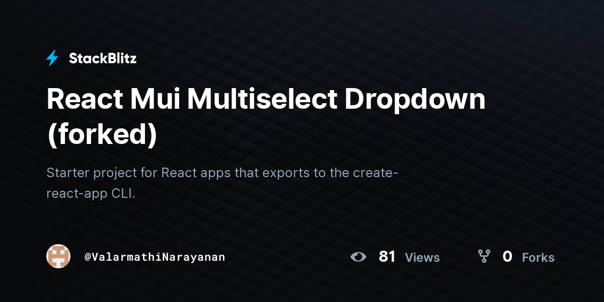 React Mui Multiselect Dropdown (forked) - StackBlitz