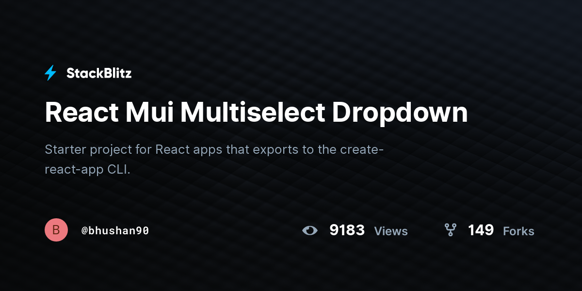 React Mui Multiselect Dropdown - StackBlitz