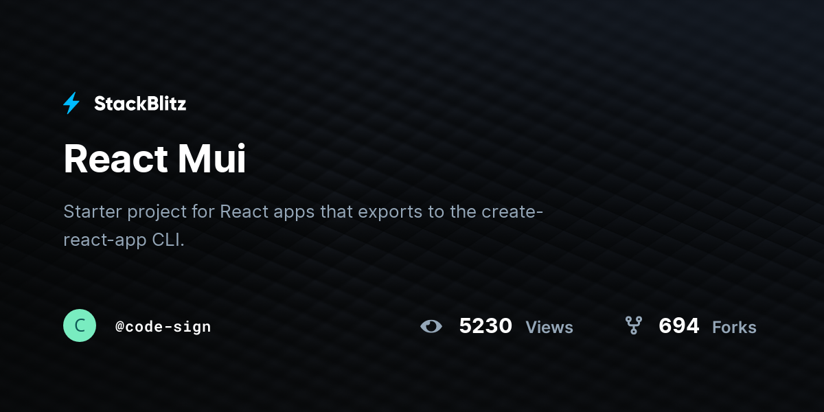 React Mui - StackBlitz