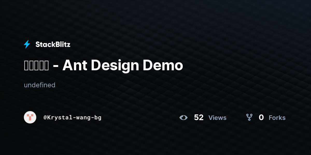 时间类控件 - Ant Design Demo - StackBlitz
