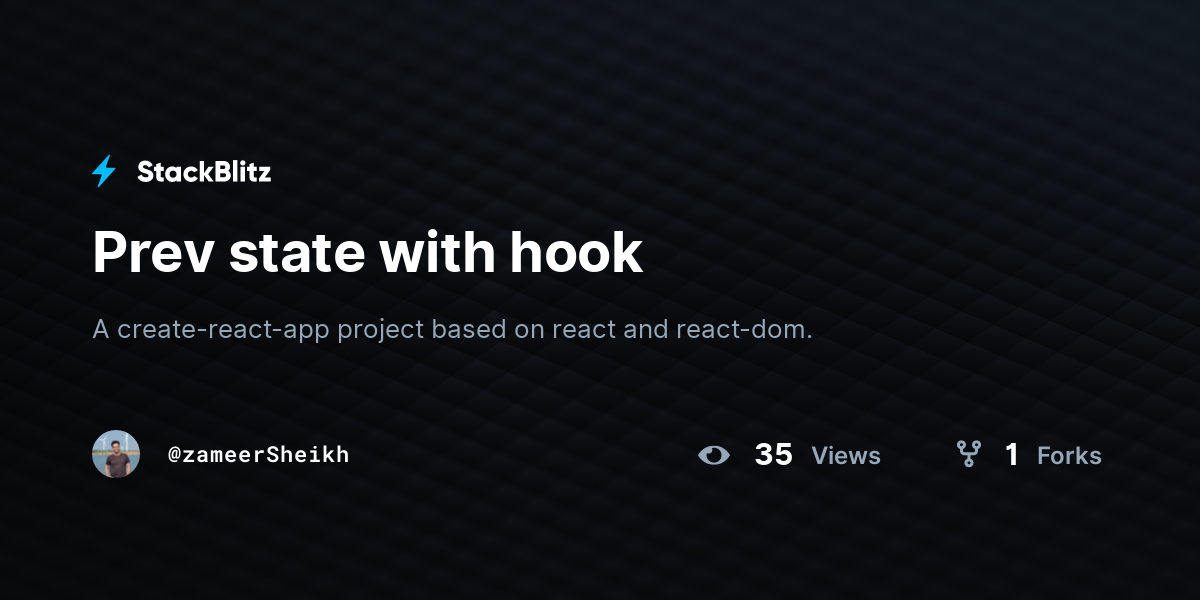 Prev state with hook - StackBlitz