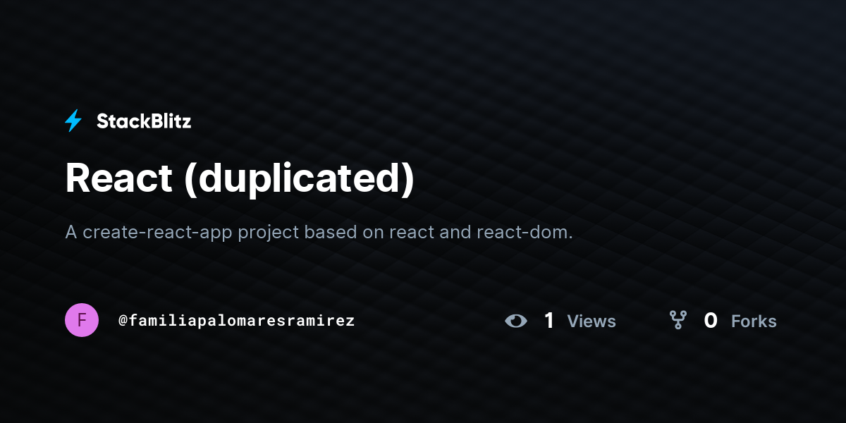 React (duplicated) - StackBlitz