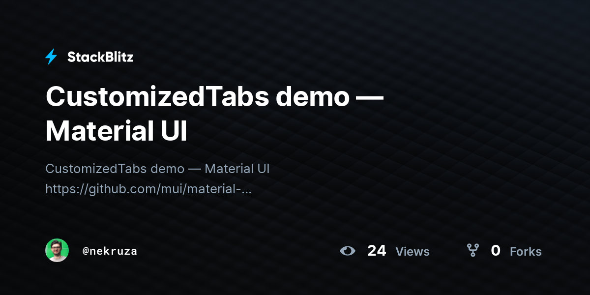 CustomizedTabs demo — Material UI - StackBlitz