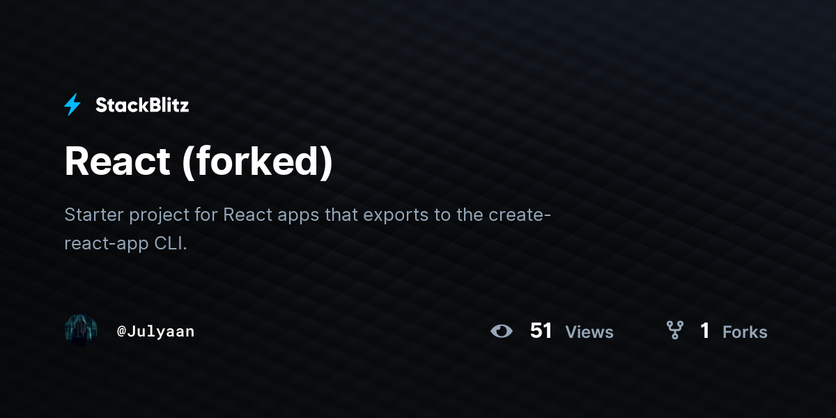 React (forked) - StackBlitz