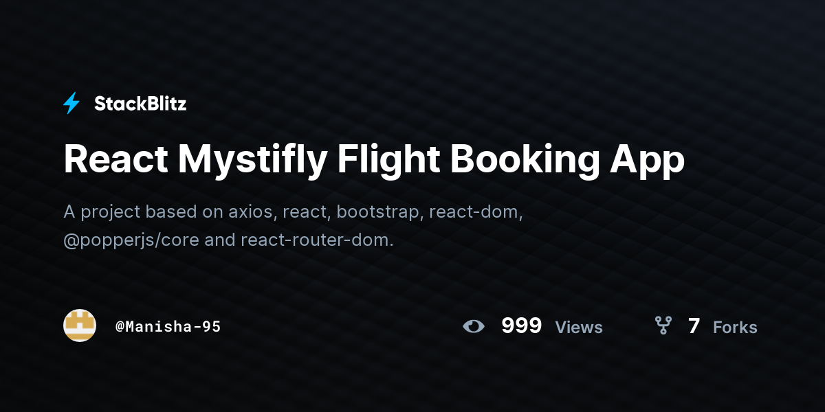 React Mystifly Flight Booking App - StackBlitz