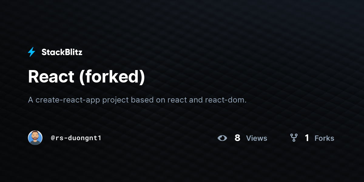 React (forked) - StackBlitz