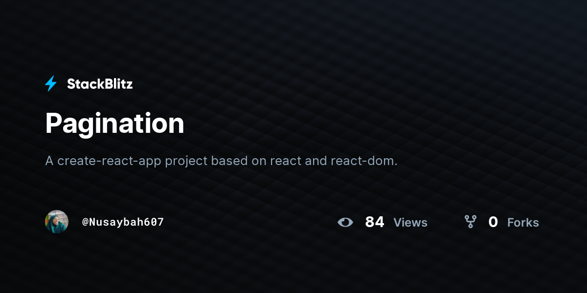 Pagination - StackBlitz