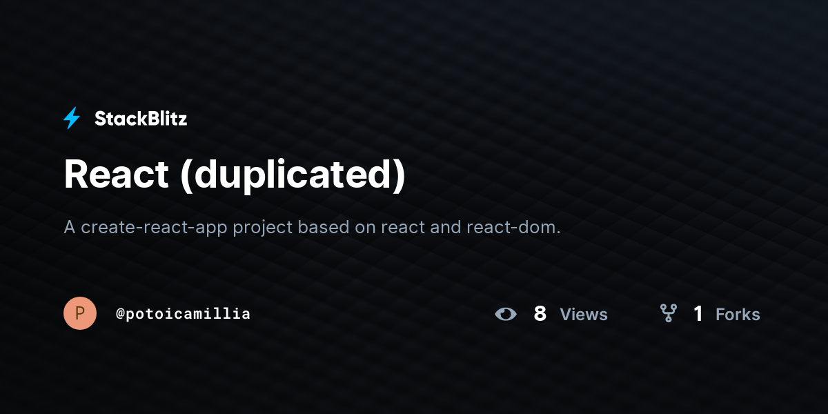 React (duplicated) - StackBlitz