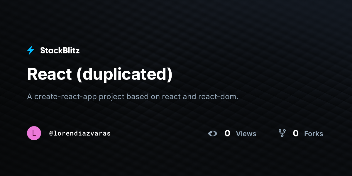 React (duplicated) - StackBlitz