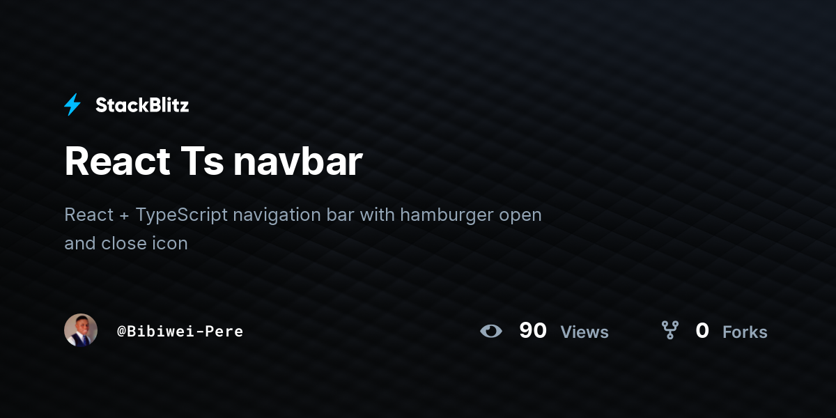 React Ts navbar - StackBlitz