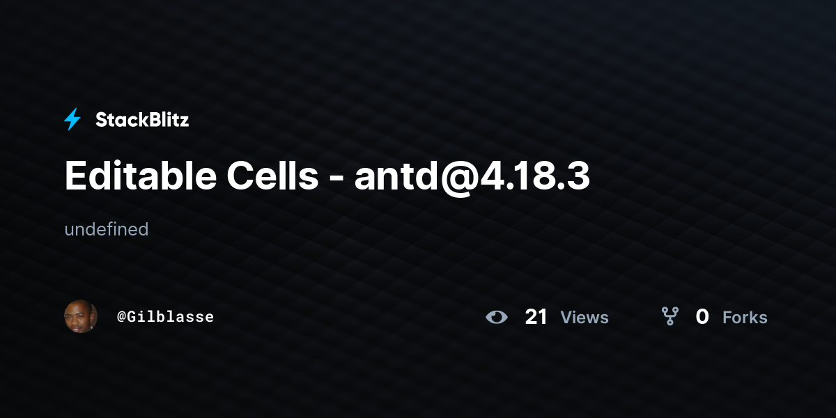 Editable Cells - antd@4.18.3 - StackBlitz