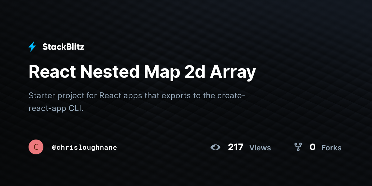 React Nested Map 2d Array - StackBlitz