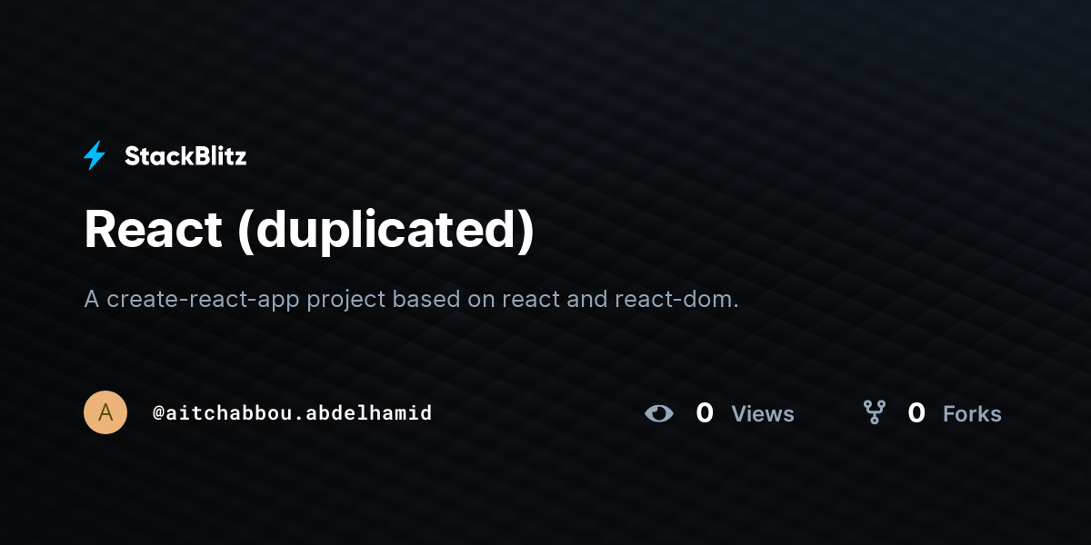 React (duplicated) - StackBlitz