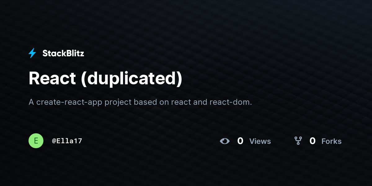 React (duplicated) - StackBlitz