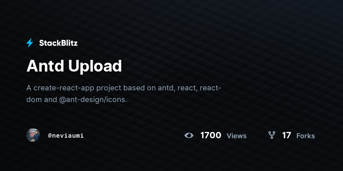 Antd Upload - StackBlitz