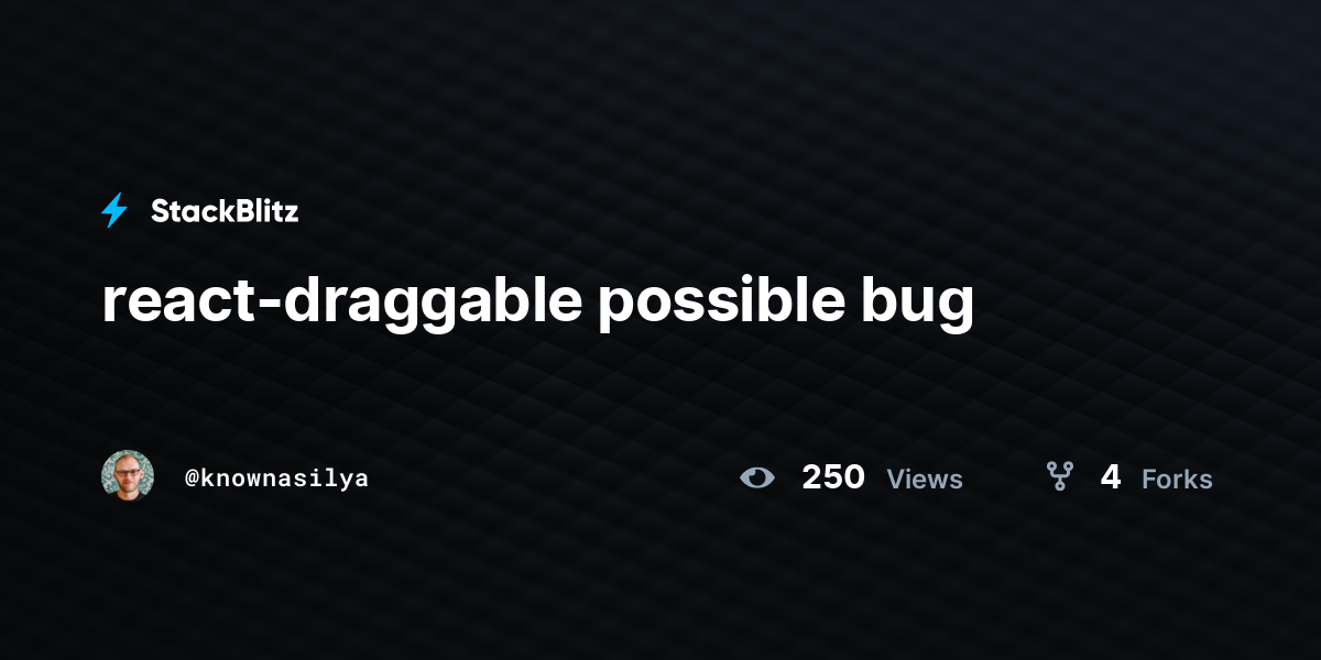 react-draggable possible bug - StackBlitz