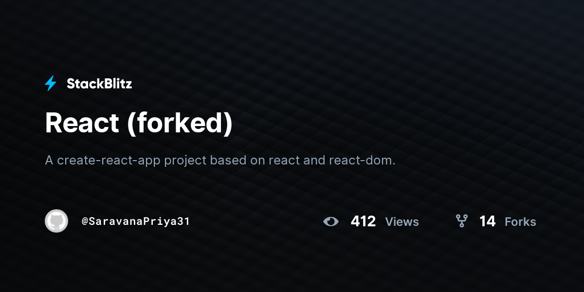 React (forked) - StackBlitz