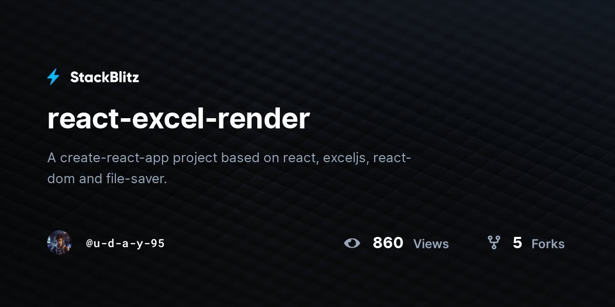 react-excel-render - StackBlitz