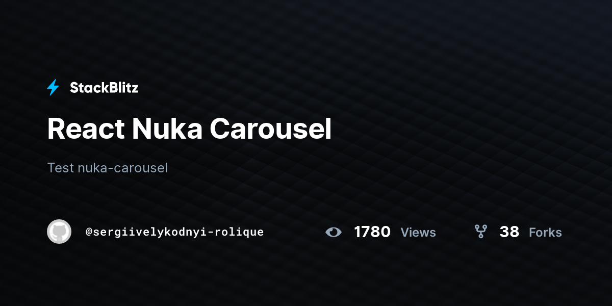 React Nuka Carousel - StackBlitz