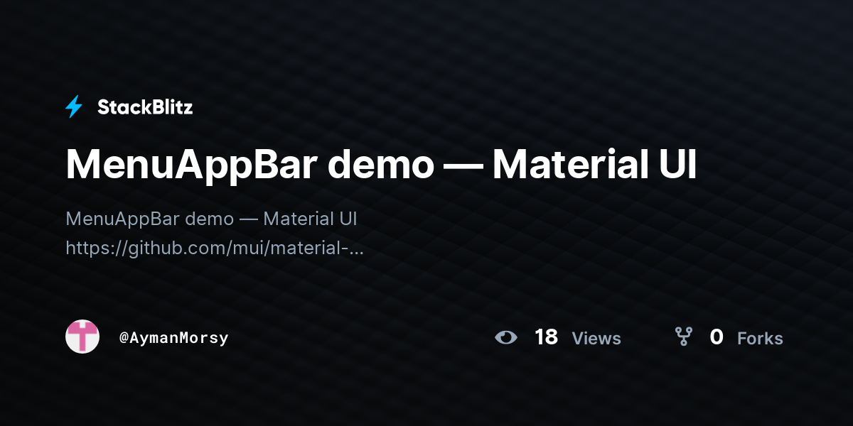 MenuAppBar demo — Material UI - StackBlitz