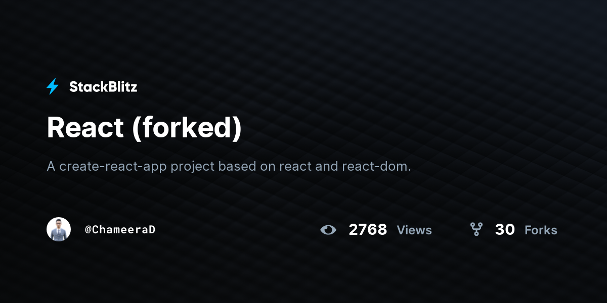 React (forked) - StackBlitz