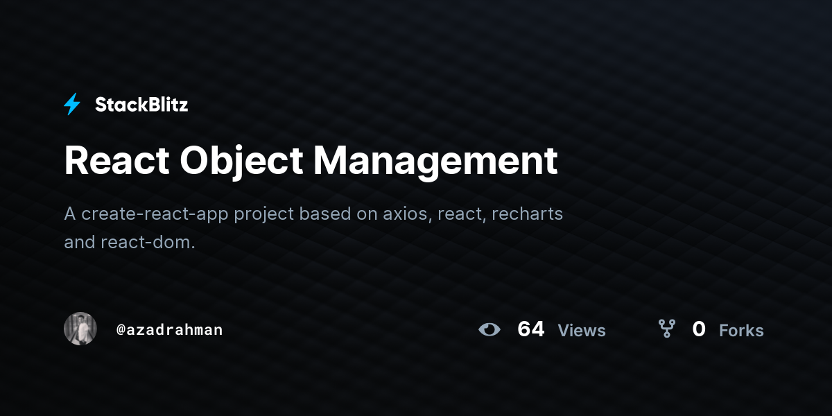React Object Management - StackBlitz