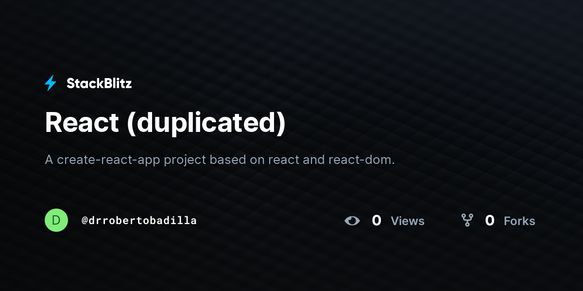 React (duplicated) - StackBlitz