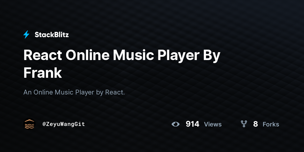 React Online Music Player By Frank - StackBlitz