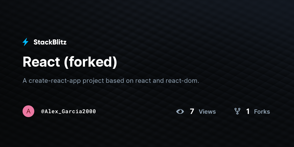 React (forked) - StackBlitz