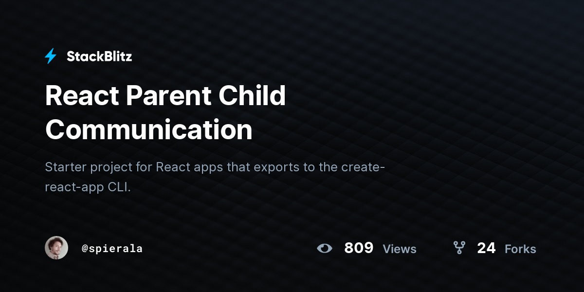 react child to parent communication stackblitz