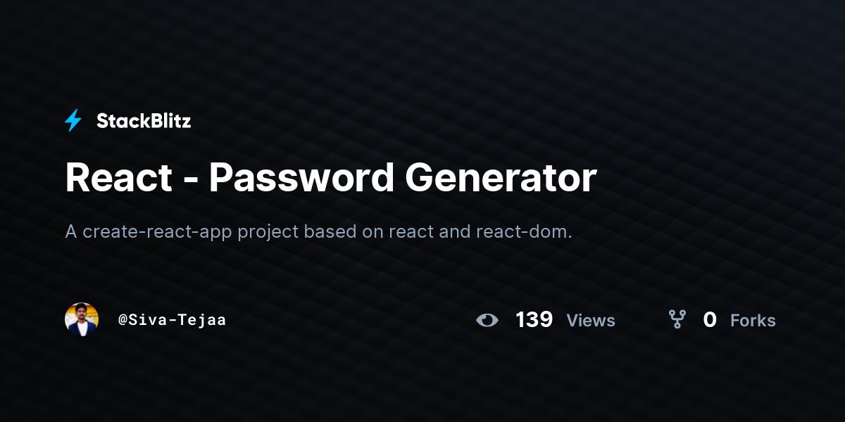 React - Password Generator - StackBlitz