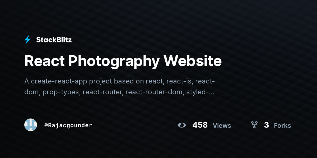 React Photography Website - StackBlitz