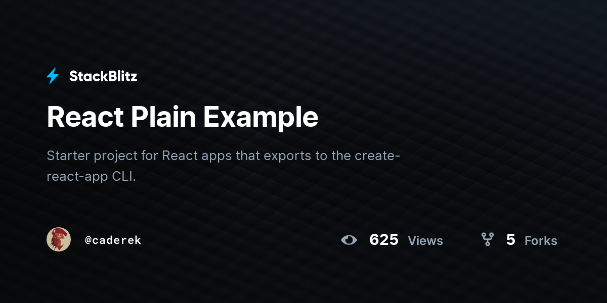 React Plain Example - StackBlitz