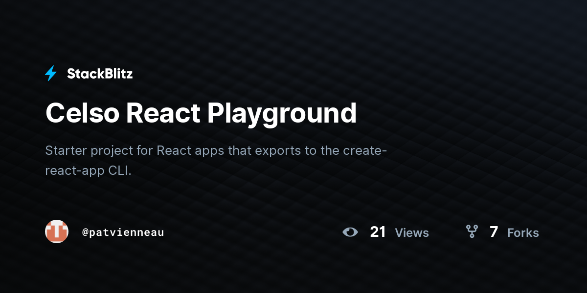 Celso React Playground - StackBlitz