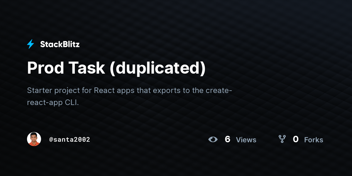 Prod Task (duplicated) - StackBlitz
