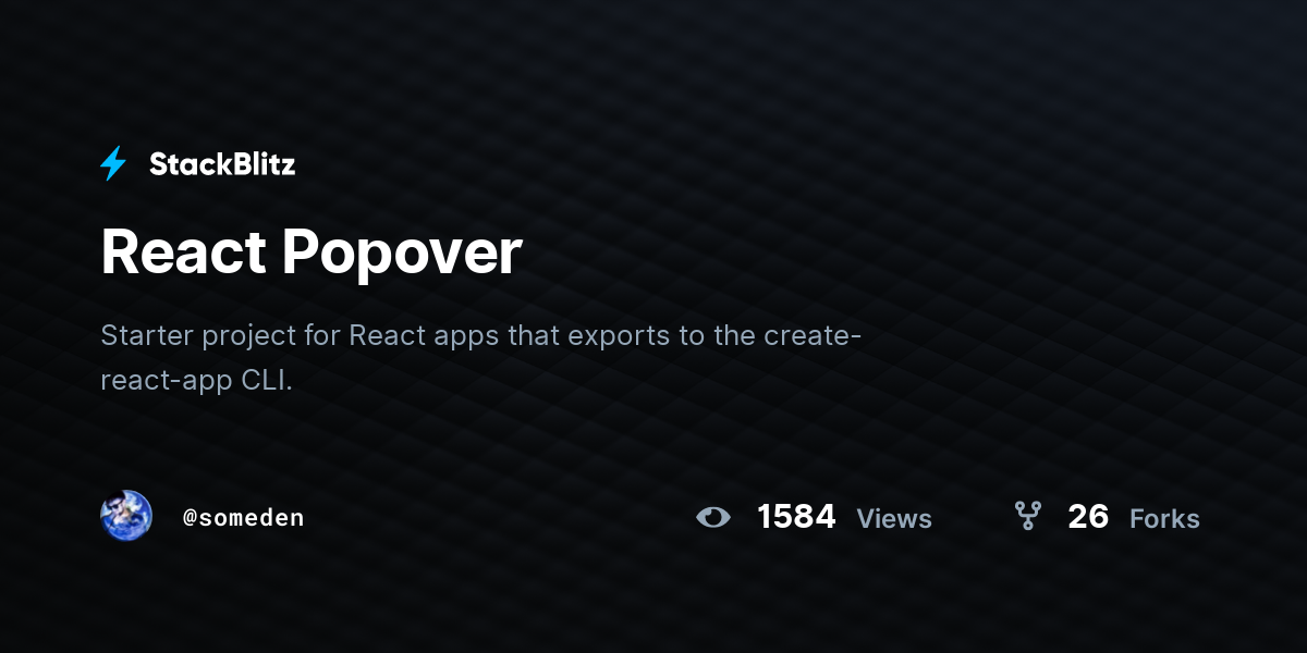 React Popover - StackBlitz