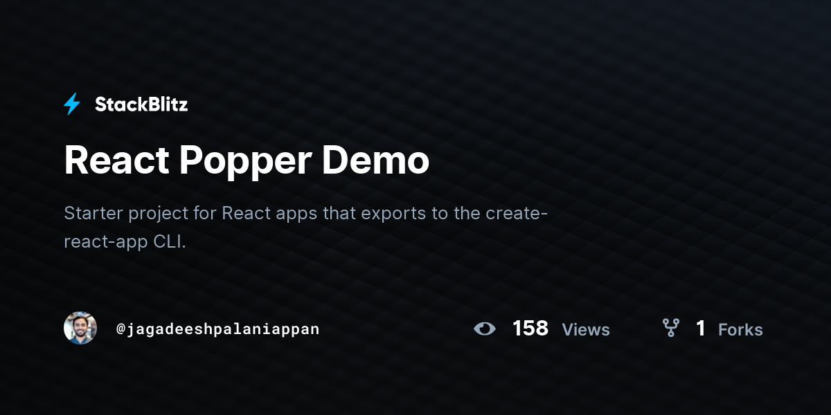 React Popper Demo - StackBlitz