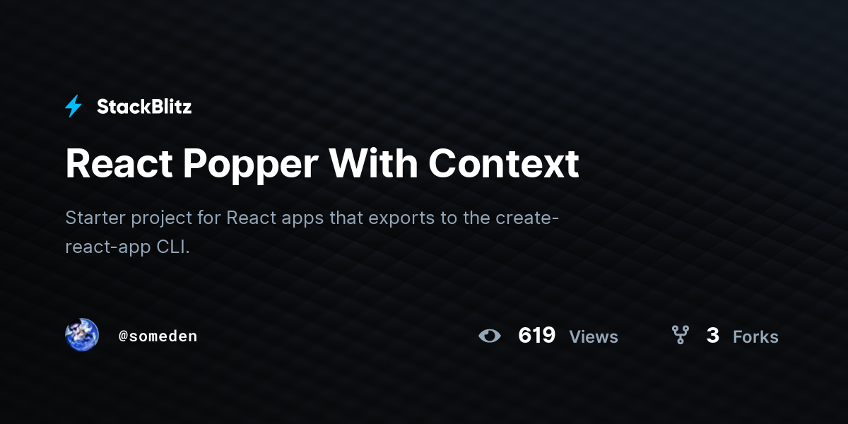 React Popper With Context - StackBlitz