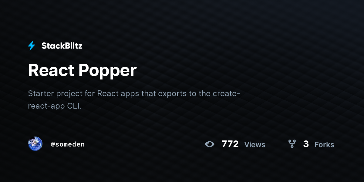 React Popper - StackBlitz
