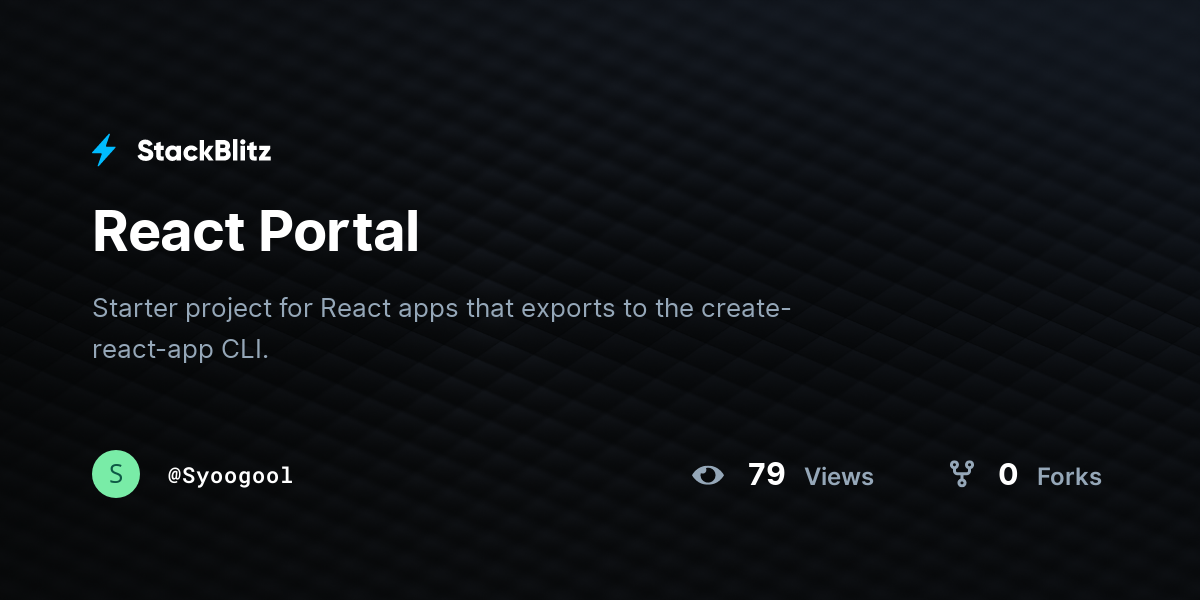 React Portal - StackBlitz